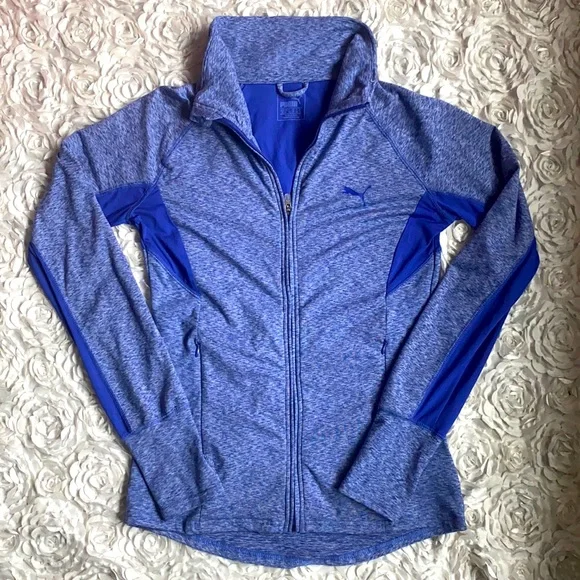 Like new PUMA blue zip up jacket size xs - Picture 1 of 5